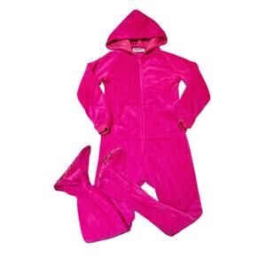 Footed Pajamas Kids One Piece Hoodie Fleece Union Suit PJs Size S